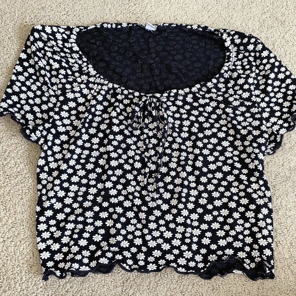 Topshop Floral Crop